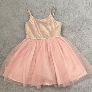 Zhenzi Glittering Beige and Pink Girls Dress